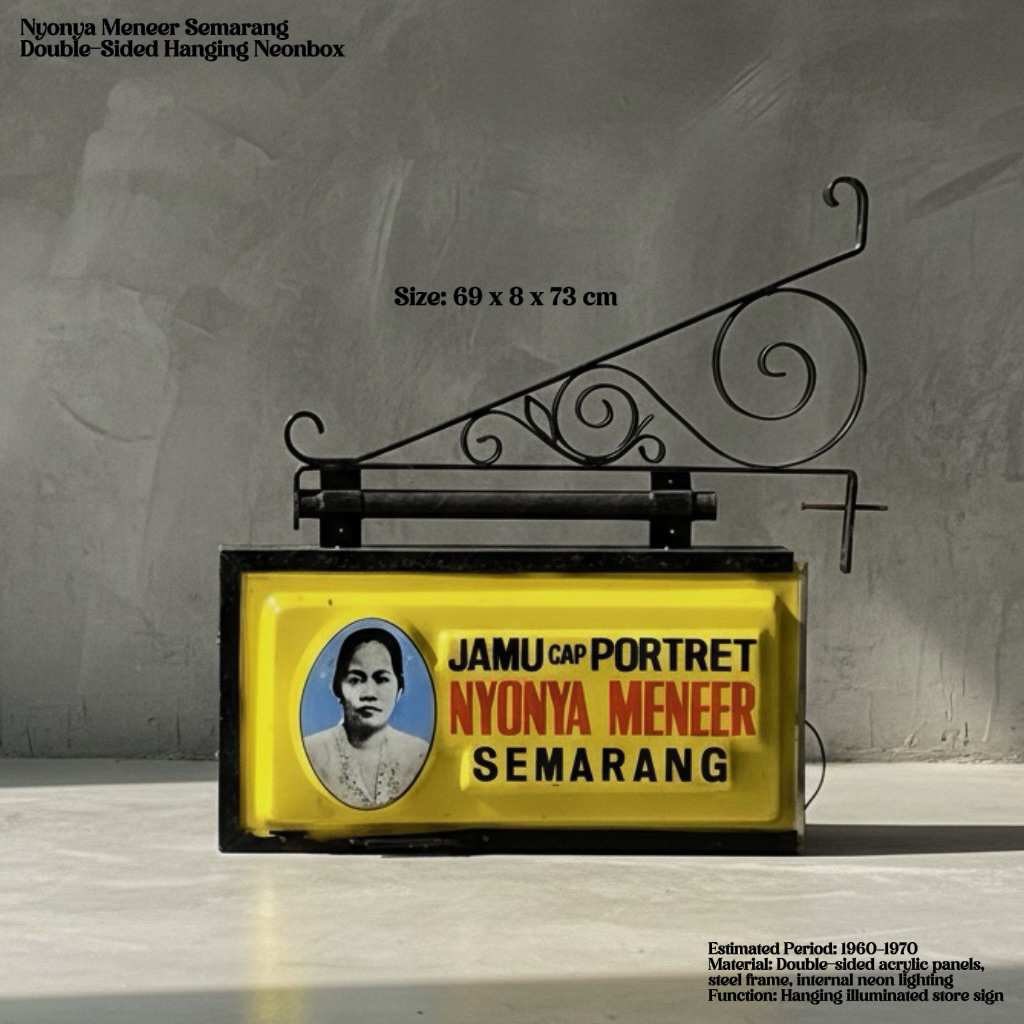 Jamu Cap Potret Nyonya Meneer Semarang – Neonbox Gantung Dua Sisi
