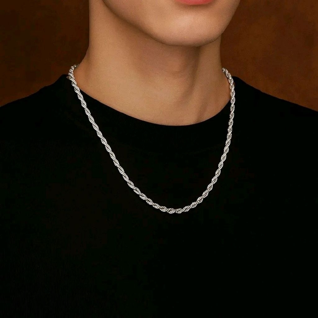 KALUNG TITANIUM PRIA DAN WANITA MODEL TAMBANG/KALUNG RANTAI TAMBANG PRIA DAN WANITA