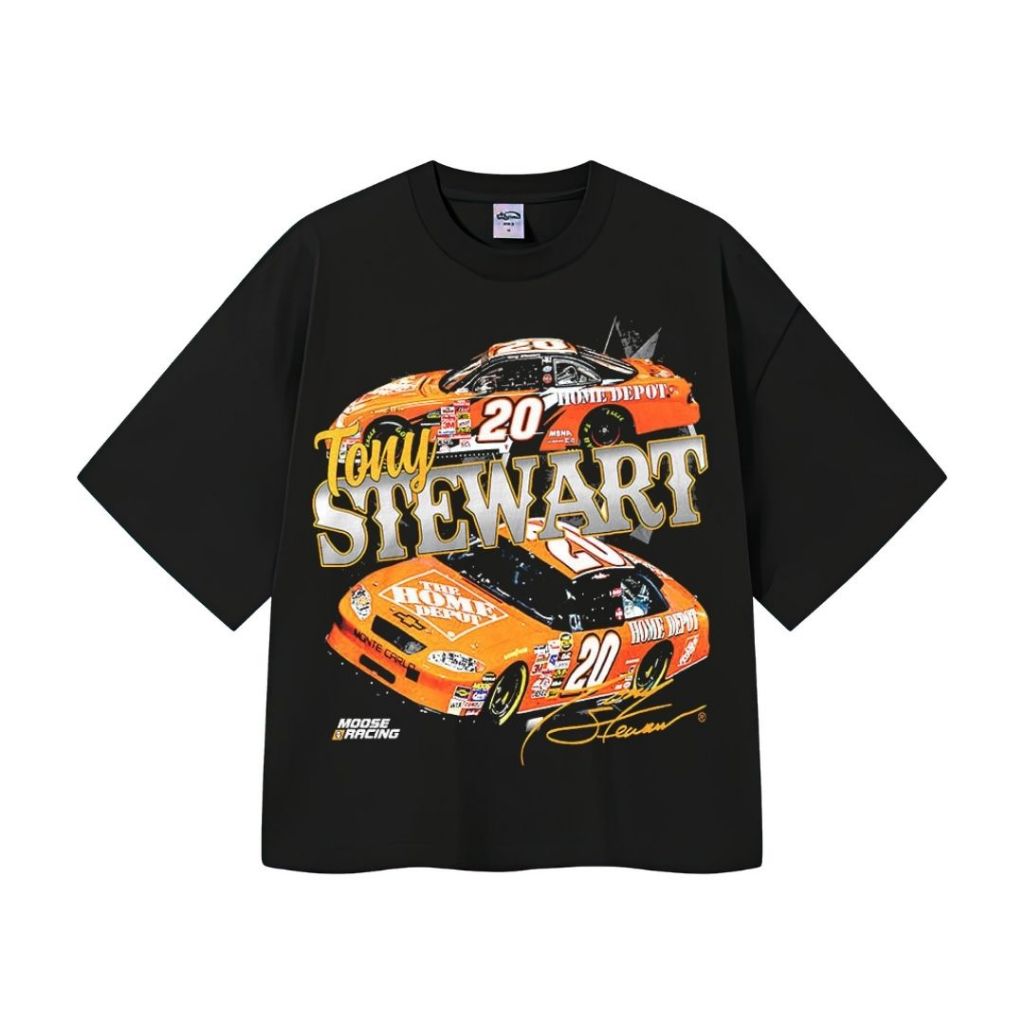 Kaos Oversize Tony Stewart | Black | White | Hitam | Putih | Kaos Oversize | Vintage | Atasan