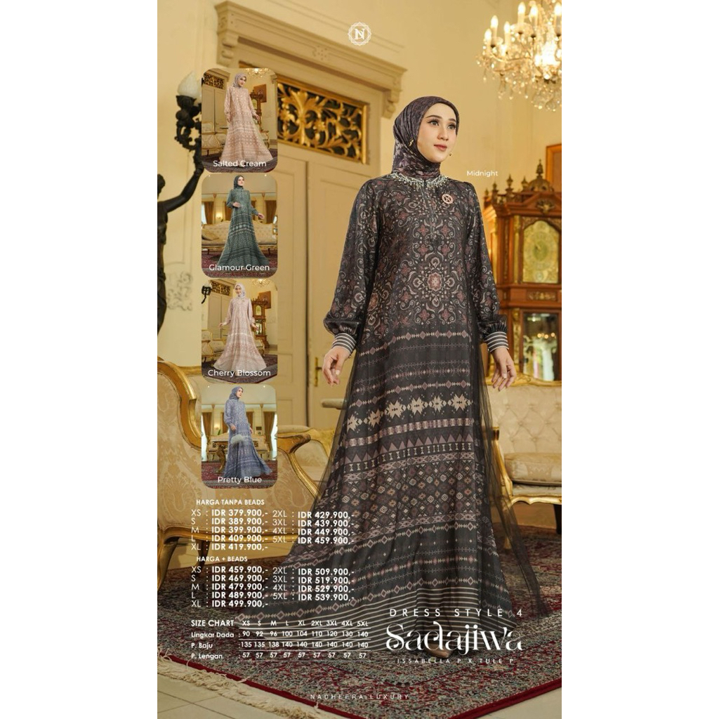 [ NEW PRE ORDER COD ] STYLE 4 DRESS SADAJIWA NADHEERA LUXURY MIDI GAMIS NADHEERA LUXURY FAMSET FaMIL