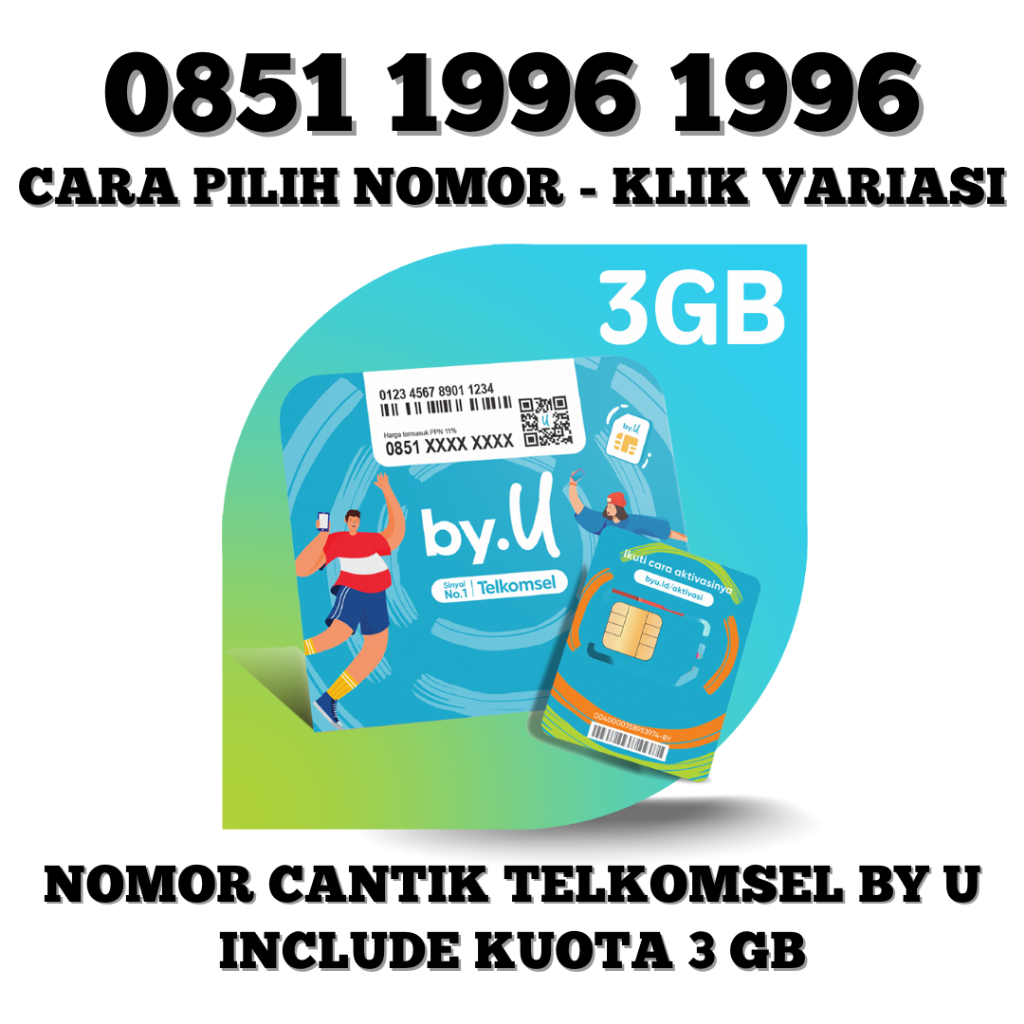 Nomor Cantik Telkomsel by.U - Telkomsel by.U 1996 1996 - Kartu Aktif Selamanya - Nomor Cantik BY U -