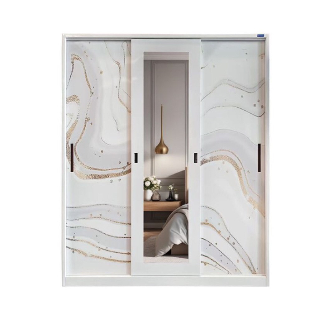 Lemari pakaian besi sliding ukuran 120 150