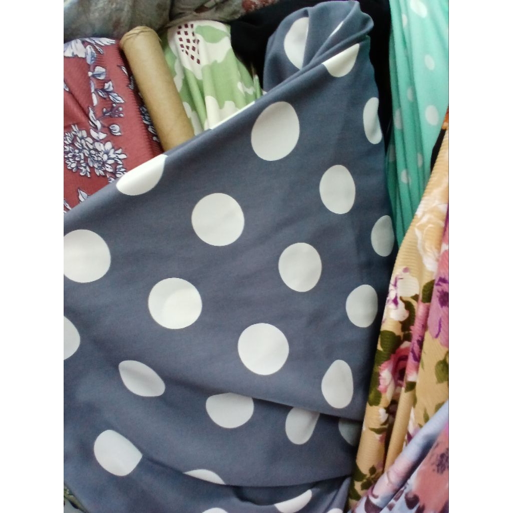 Kain/Bahan wolpis motif meteran kwalitas premium//Kain wolpeach motif meteran//Bahan wolfis premium(