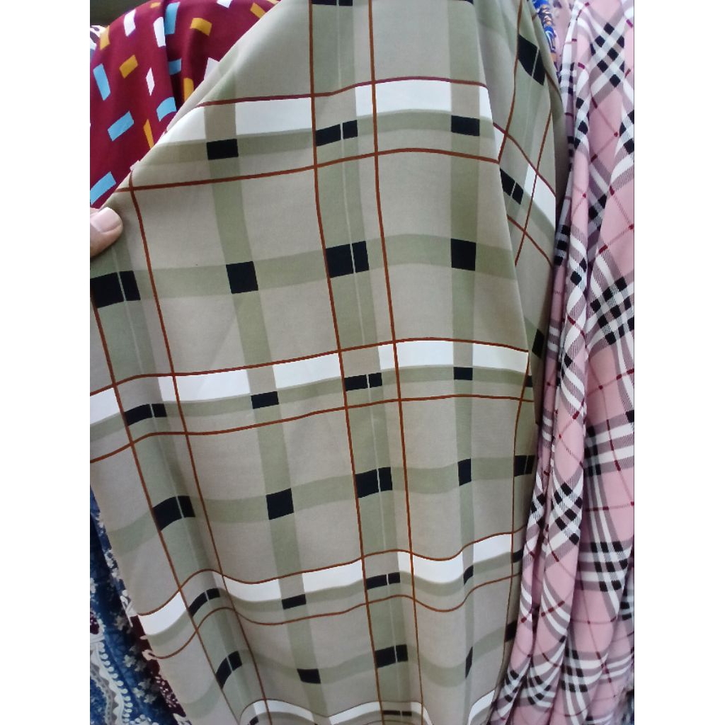 Kain/Bahan wolpis motif meteran//Bahan wolpeach kwalitas premium//Kain wolfis motif meteran(WK34)