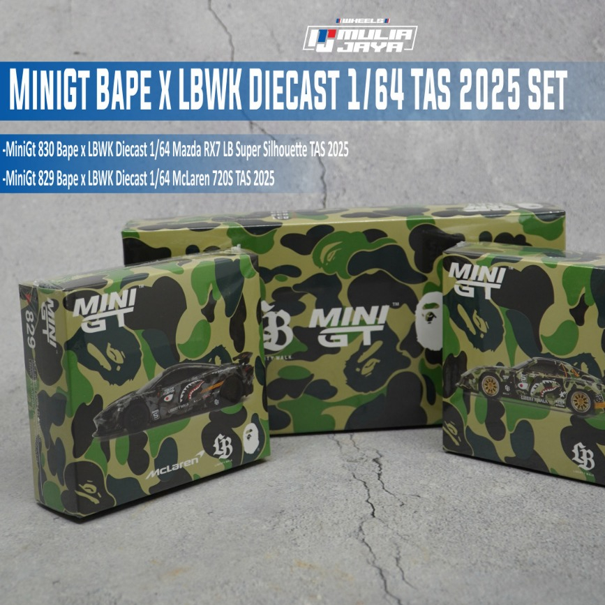 MiniGt Bape x LBWK Diecast 1/64 TAS 2025 Set Original Jepang