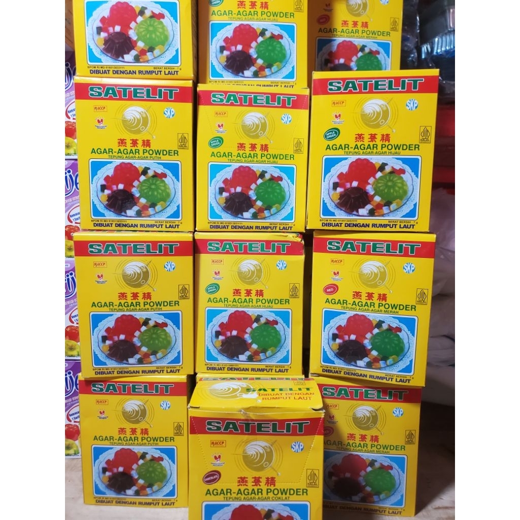 Agar Agar Powder SATELIT 7 gram 4 varian warna