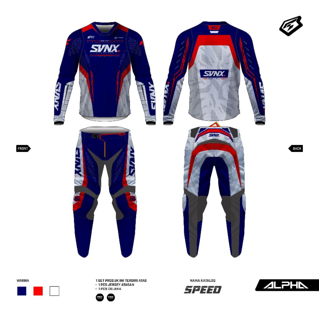 JERSEY MOTOCROSS FULL PRINTING JERSET MOTOCROSS ALPHA SPEED SERIES CROSSER ENDURO TRABAS SVNX PREMIU