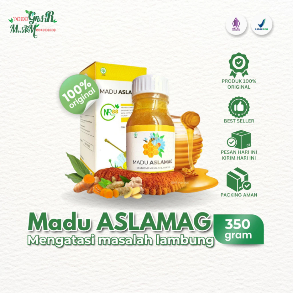 Madu Aslamag 350gr Herbal Alami Bantu Redakan Maag & Asam Lambung