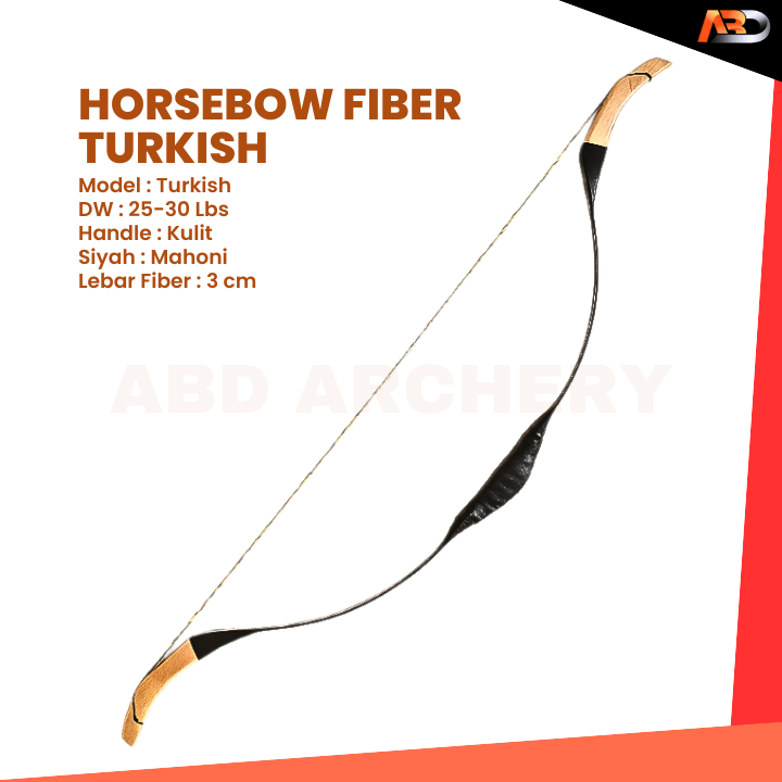 Busur Horsebow Fiber Dewasa Model Turkish 3 cm 25-30 Lbs