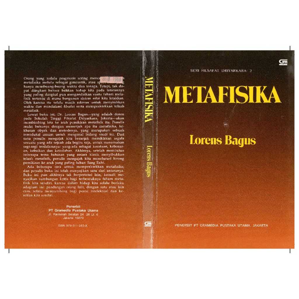 Seri Filsafat Driyarkara 2 Metafisika - Lorens Bagus - NRL