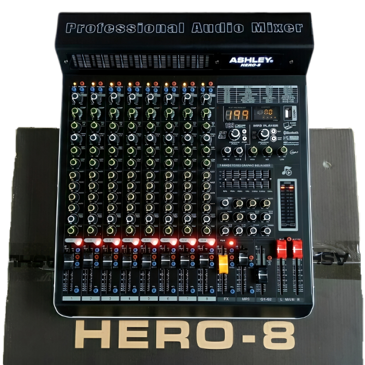 Mixer Audio Bluetooth Ashley Hero 8 Note 8Channel/Mixer Audio Ashley Hero8 8Ch USB