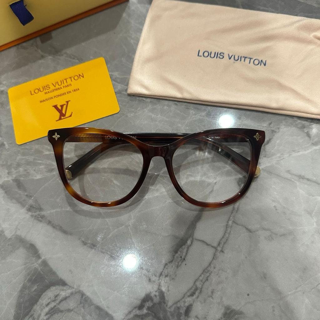 light monogram cat eye leopard clear lens glasses