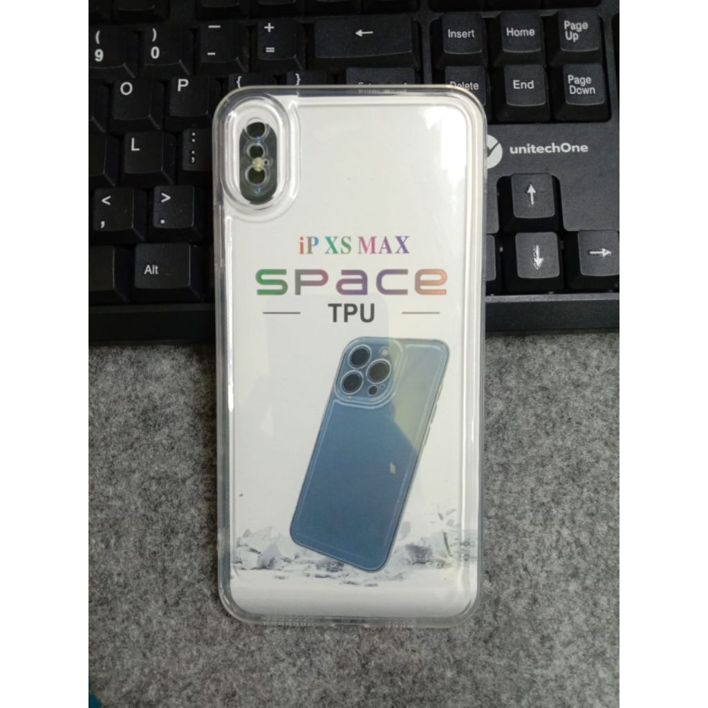 Softcase IPHONE XS MAX space tpu putih bening transparan camera protection case premium berkualitas 