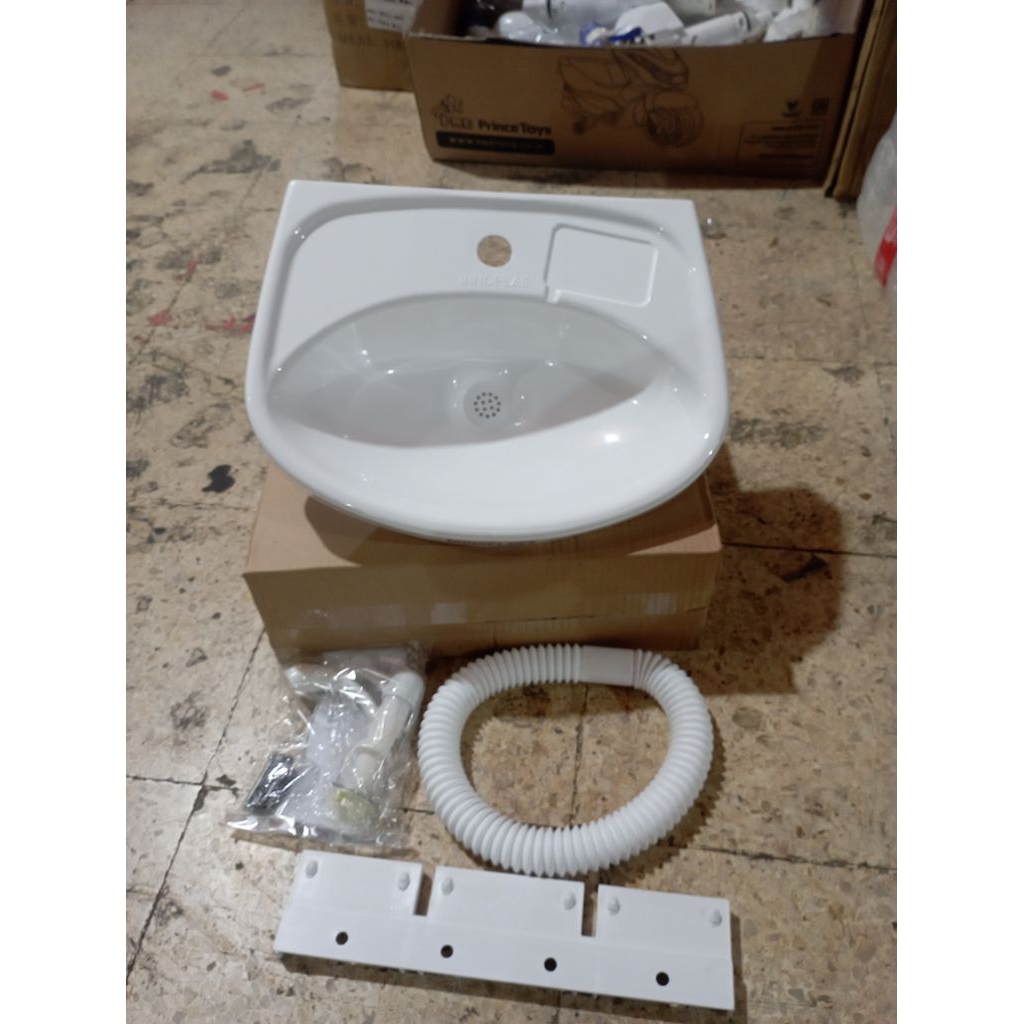 Wastafel Plastik Komplit Set Tinggal Pasang/Wastafel Cuci Tangan Plastik