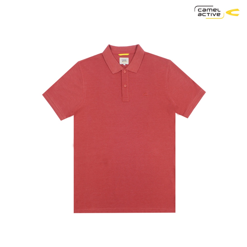 camel active Men's CVC Polo Shirt List Jacquard