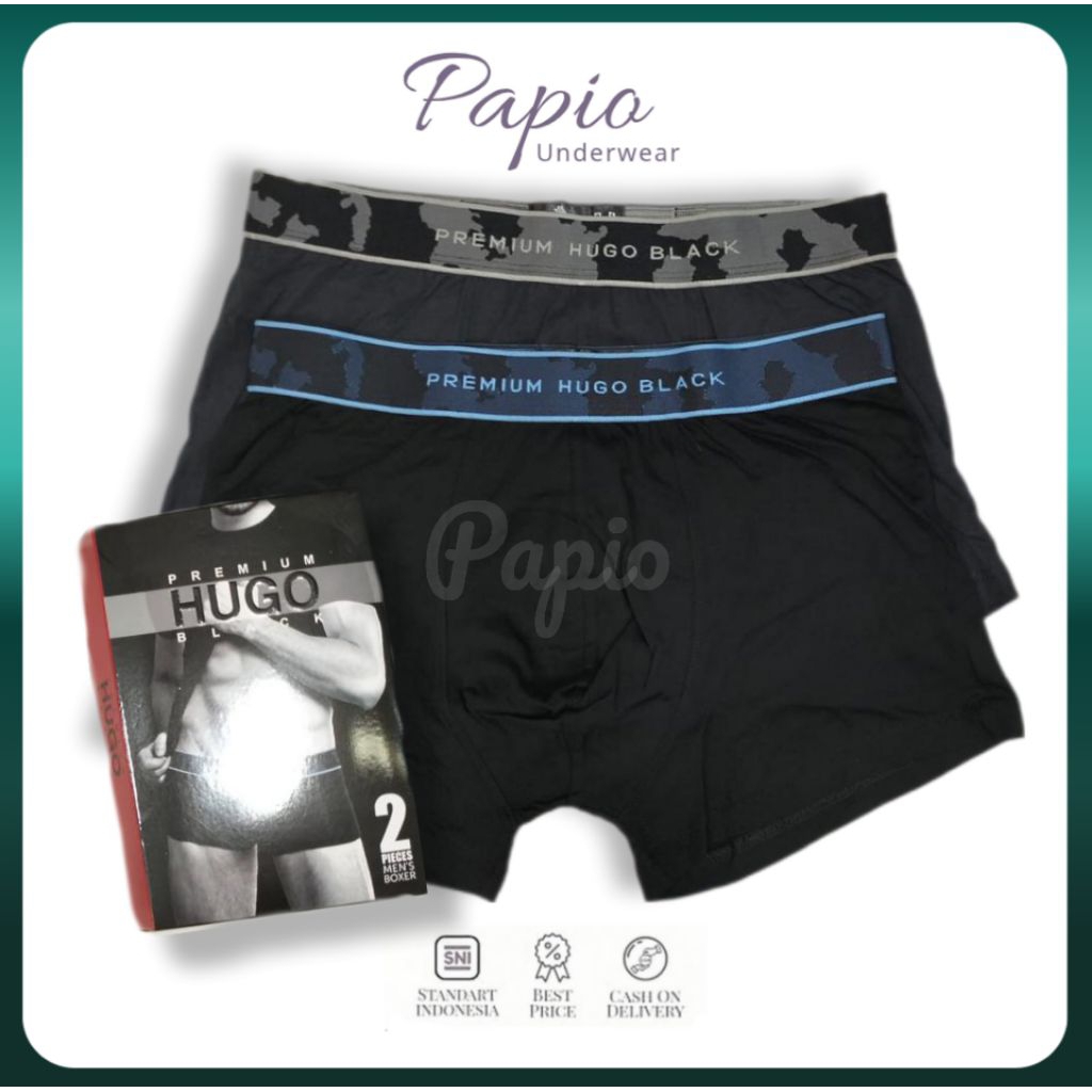 Pappio - [2 PCS] Celana dalam boxer pria laki-laki HUGO/HUGO SELECTION