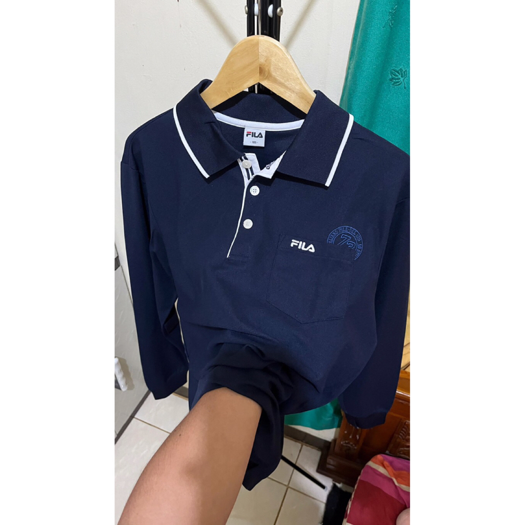 kaos kerah lengan panjang FILA original
