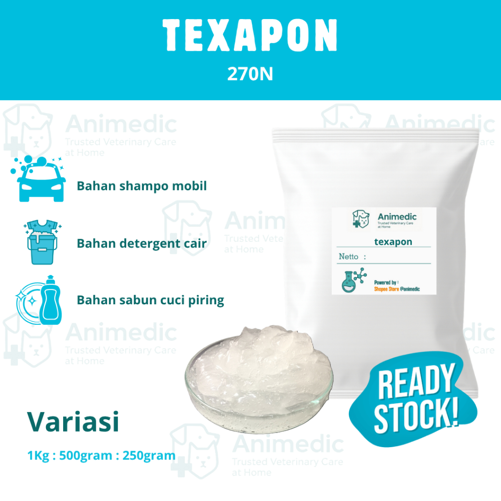 Animedic Texapon/ Texapon 270N/ Bahan Baku Sabun 1Kg