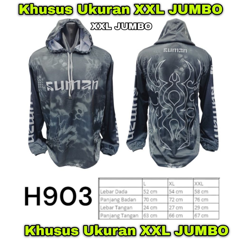 Baju Jersey Mancing XXL JUMBO Kaos Jersey Mancing Ukuran JUMBO