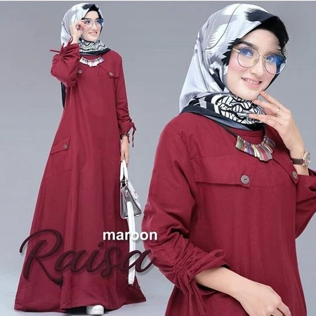 Baju Gamis Kondangan Simple Elegan Murah Raisa Dress BO Bahan Mosscrepe Dress Wanita Kekinian Viral 