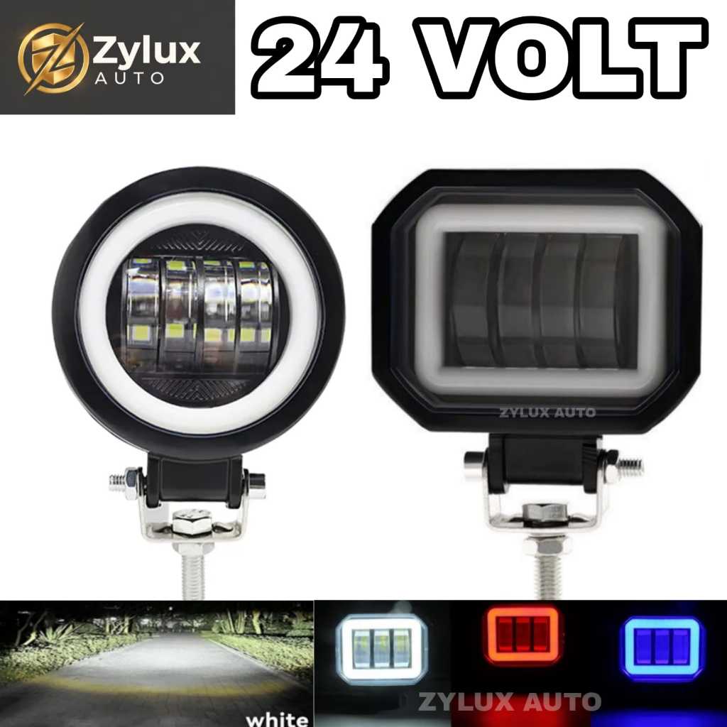 Lampu Tembak Sorot LED CWL 24 Volt Daymaker Mini 4 Mata Truk Bus Fuso Hino Ragasa Angel Eye 4D Lens 