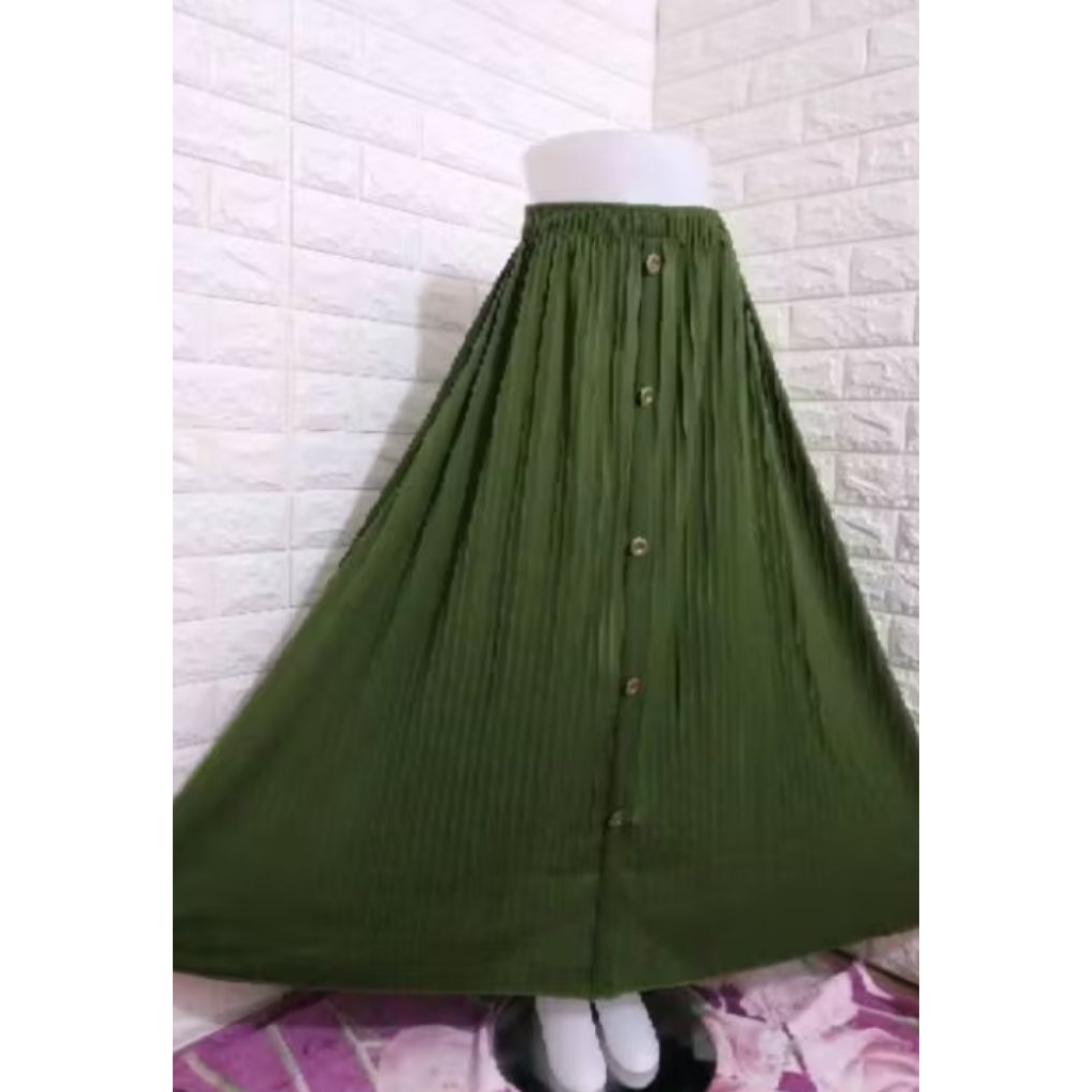 rok plisket hijau