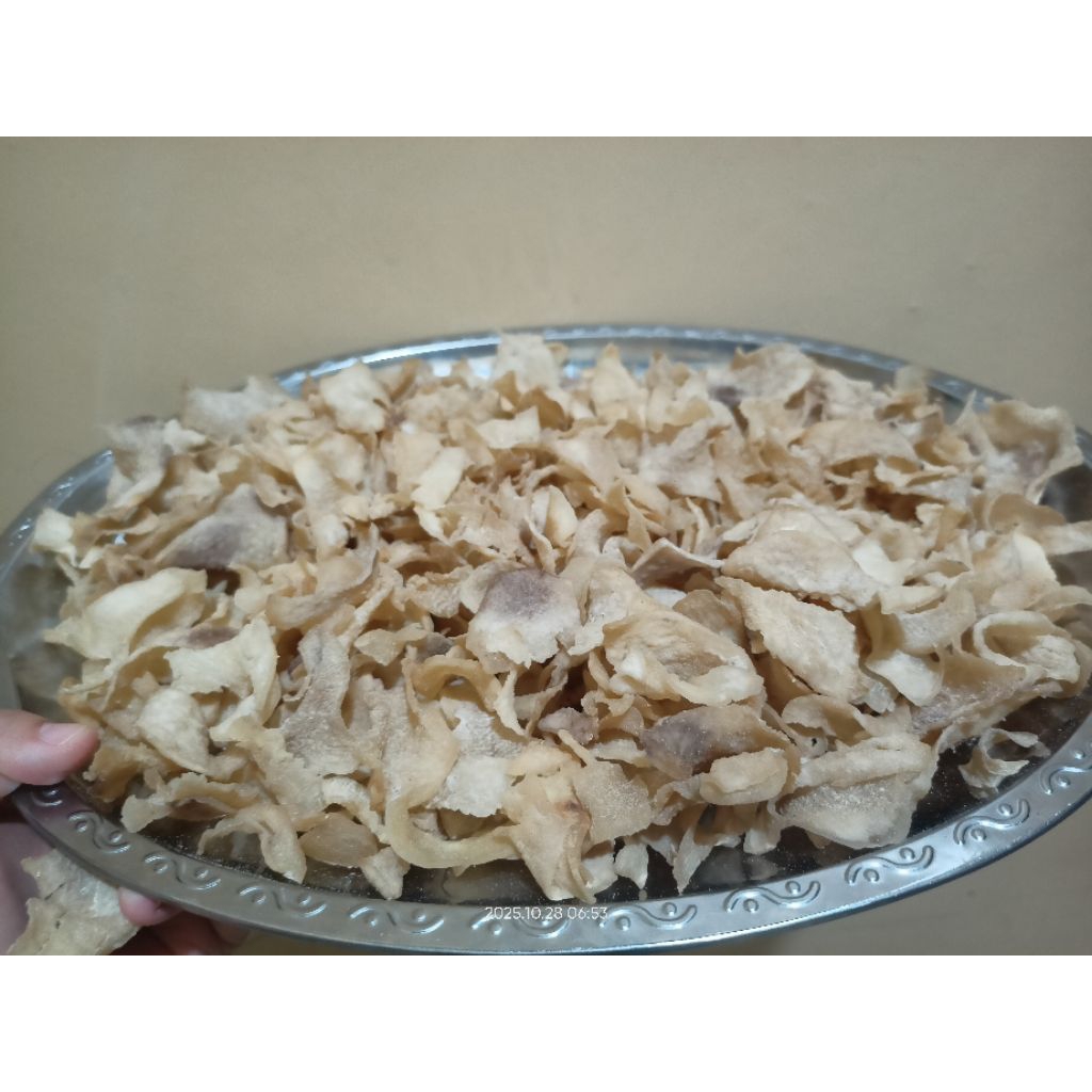 kerupuk gadung runtuk mentah tawar ketan hitam 1/2kg