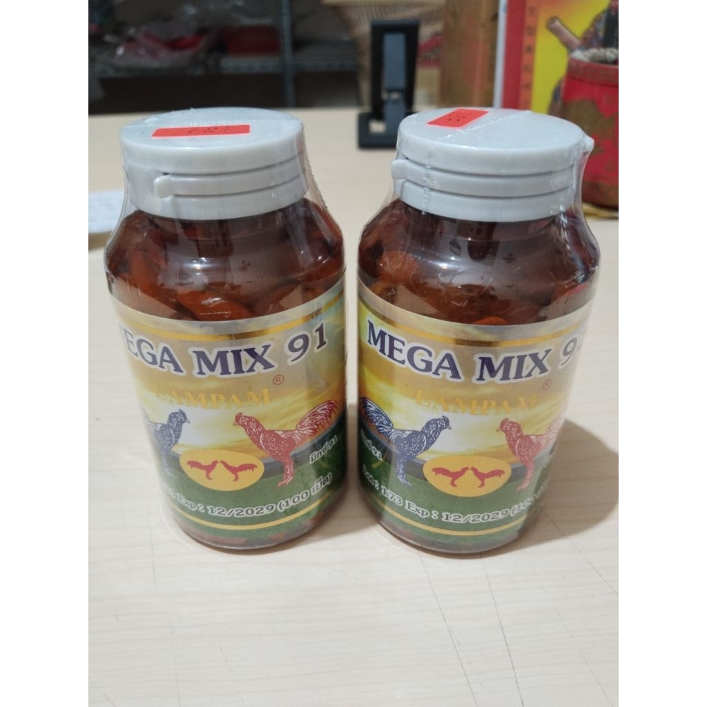 Mega Mix 91 Lampam aturan pakai minum 2x 1hari pagi dan sore selama 15hari
