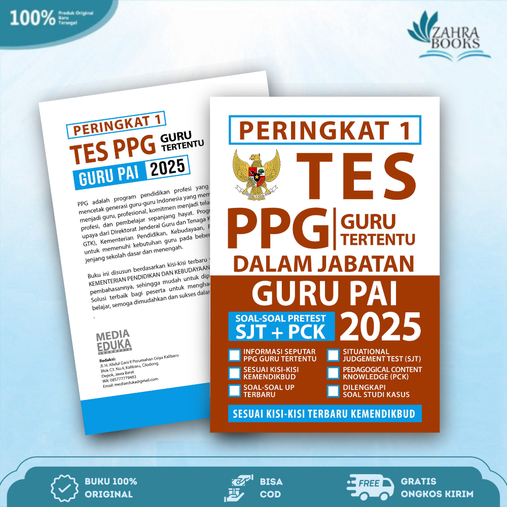 Buku Peringkat 1 TES PPG GURU TERTENTU Daljab GURU PAI 2025  - Media Eduka