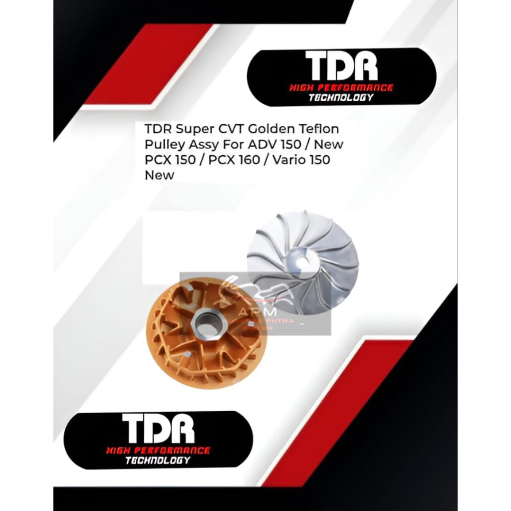 TDR SUPER CVT GOLDEN TEFLON PULLEY PULLY ADV150/ NEW PCX 150/ PCX 160/ VARIO 150 NEW