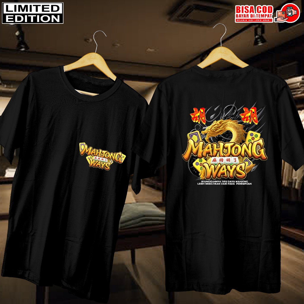 KAOS DISTRO HITAM JEPANG | BAJU KAOS PRIA WANITA | KAOS JEPANG MAHJONG ADA TULISAN CINA| DISTRO KAOS