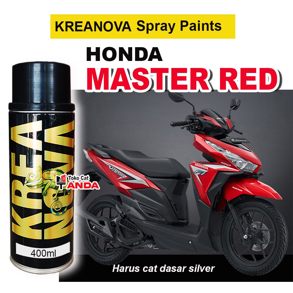 Kreanova Spray Paints Master Red Honda Vario PCX Merah 400ml - Cat Vario Merah - PCX merah gloss