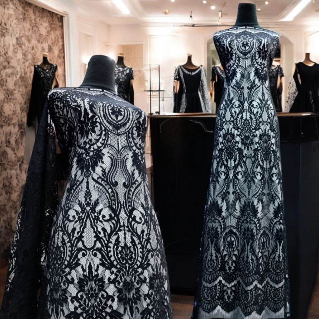 KAIN BRUKAT SEMI PRANCIS PANEL/BAHAN BRUKAT SEMI PRANCIS POTONGAN(BISA INSTAN)