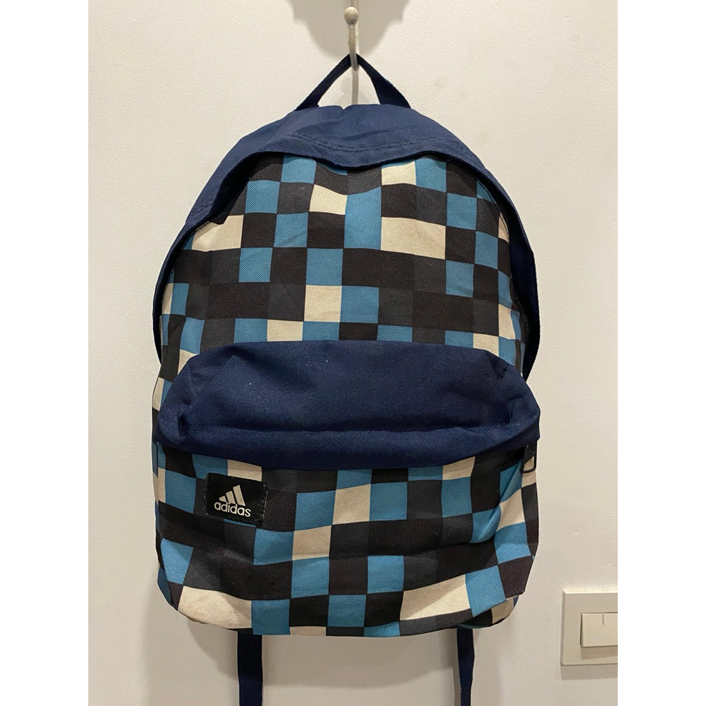 Tas Ransel Adidas Backpack Bag Blue Checker Preloved Murah