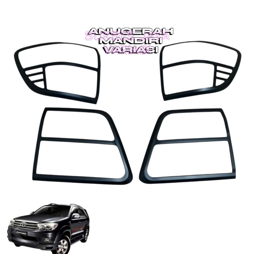 GARNIS LAMPU BELAKANG MOBIL TOYOTA FORTUNER 2008-2010 Hitam