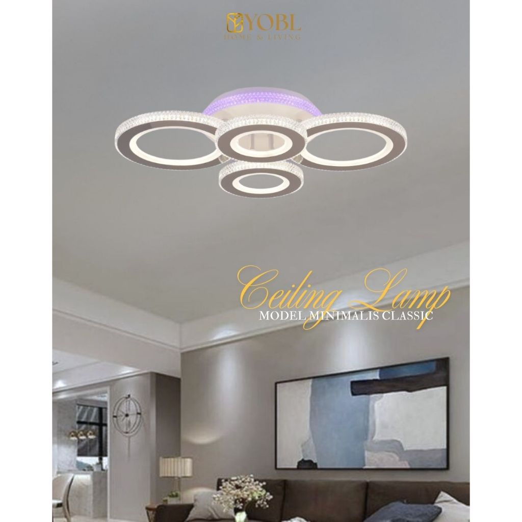 Lampu Hias Plafon LED Minimalis 4 Ring