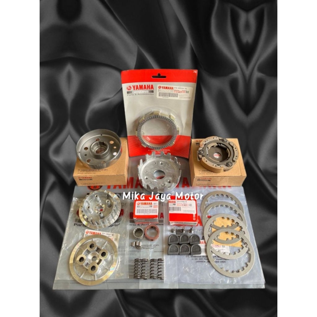 Paket Kopling 9 item 5TP Alumunium+Rumah kopling set+Mangkok ganda 18T+Kampas ganda Assy+Kampas kopl