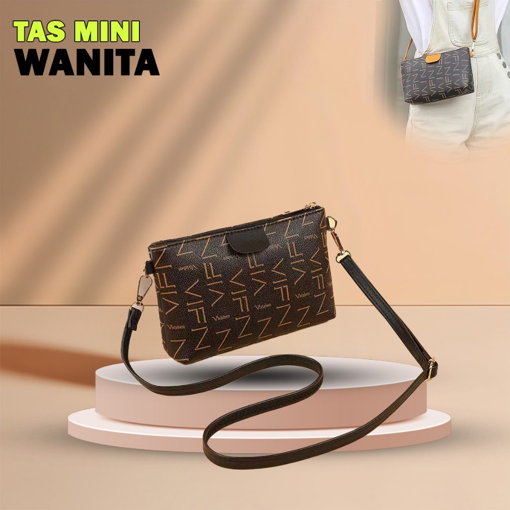 Tas Selempang Mini Wanita Dompet Bahu Import Slingbag Motif Simple Terbaru - SC158