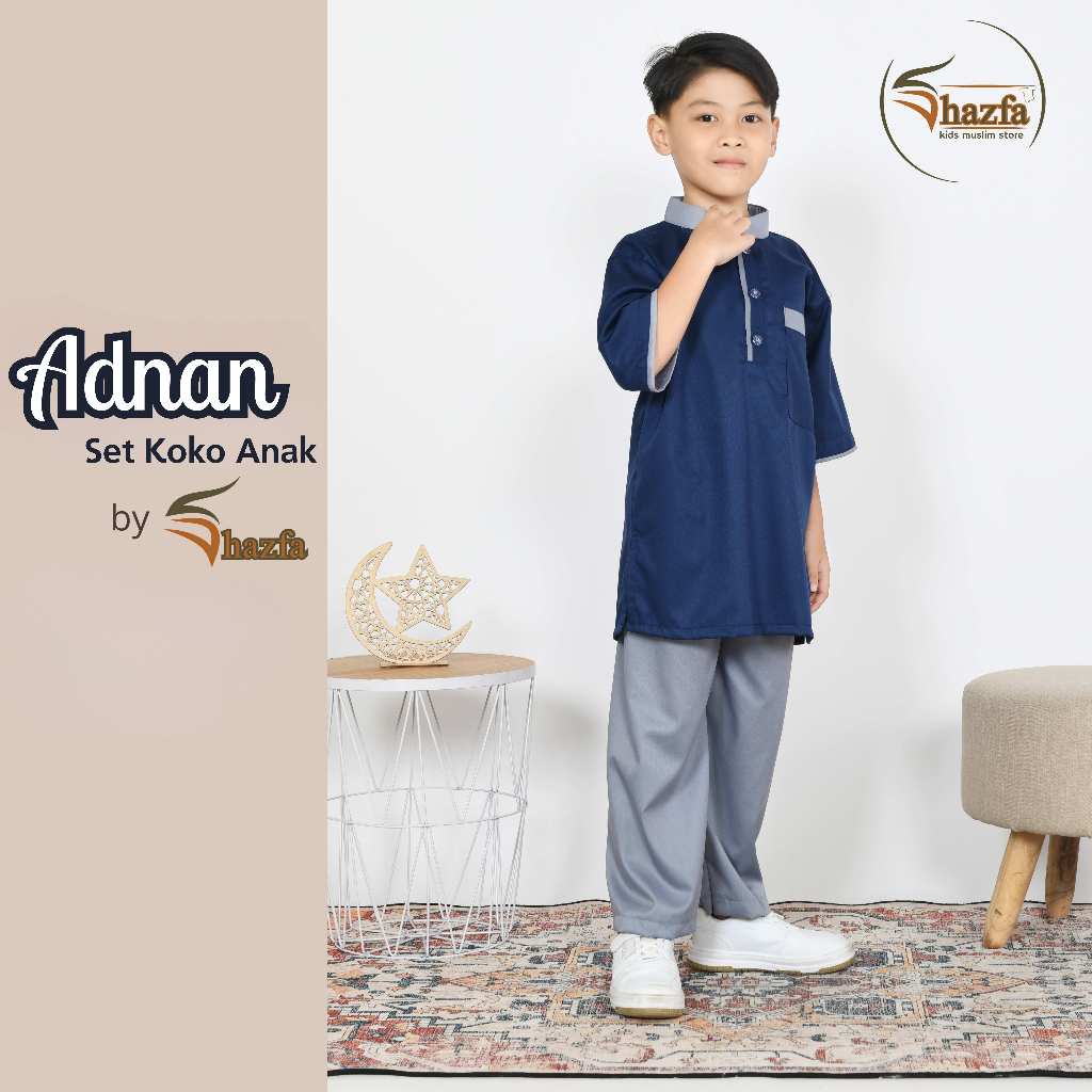 Setelan Koko Anak Muslim Laki-laki Adnan Set by Shazfa