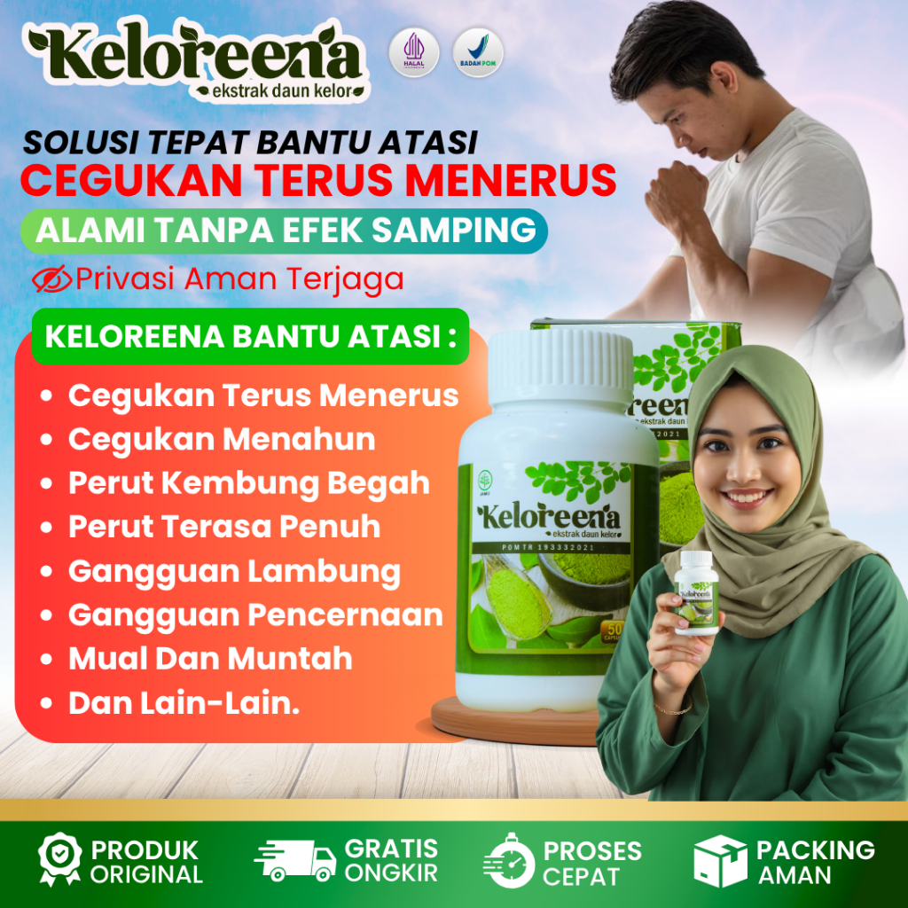 Obat Herbal Cegukan Terus Menerus, Obat Sering Sendawa - KELOREENA (BPOM & HALAL)