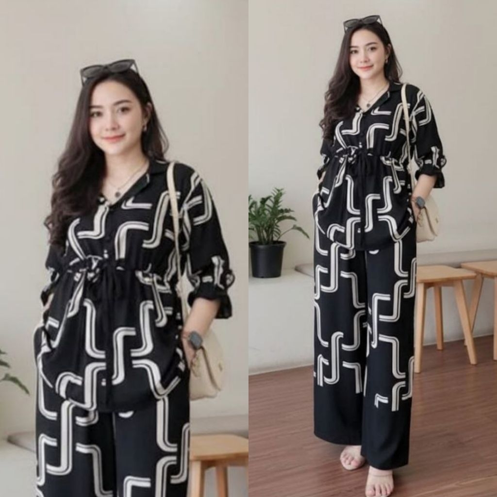 SETELAN WANITA NAYA SET  KULOT CPLP  PANJANG RINTIK MODEL SOPAL SERUT TENGAH RAYON TEBAL BUSUI NASYA