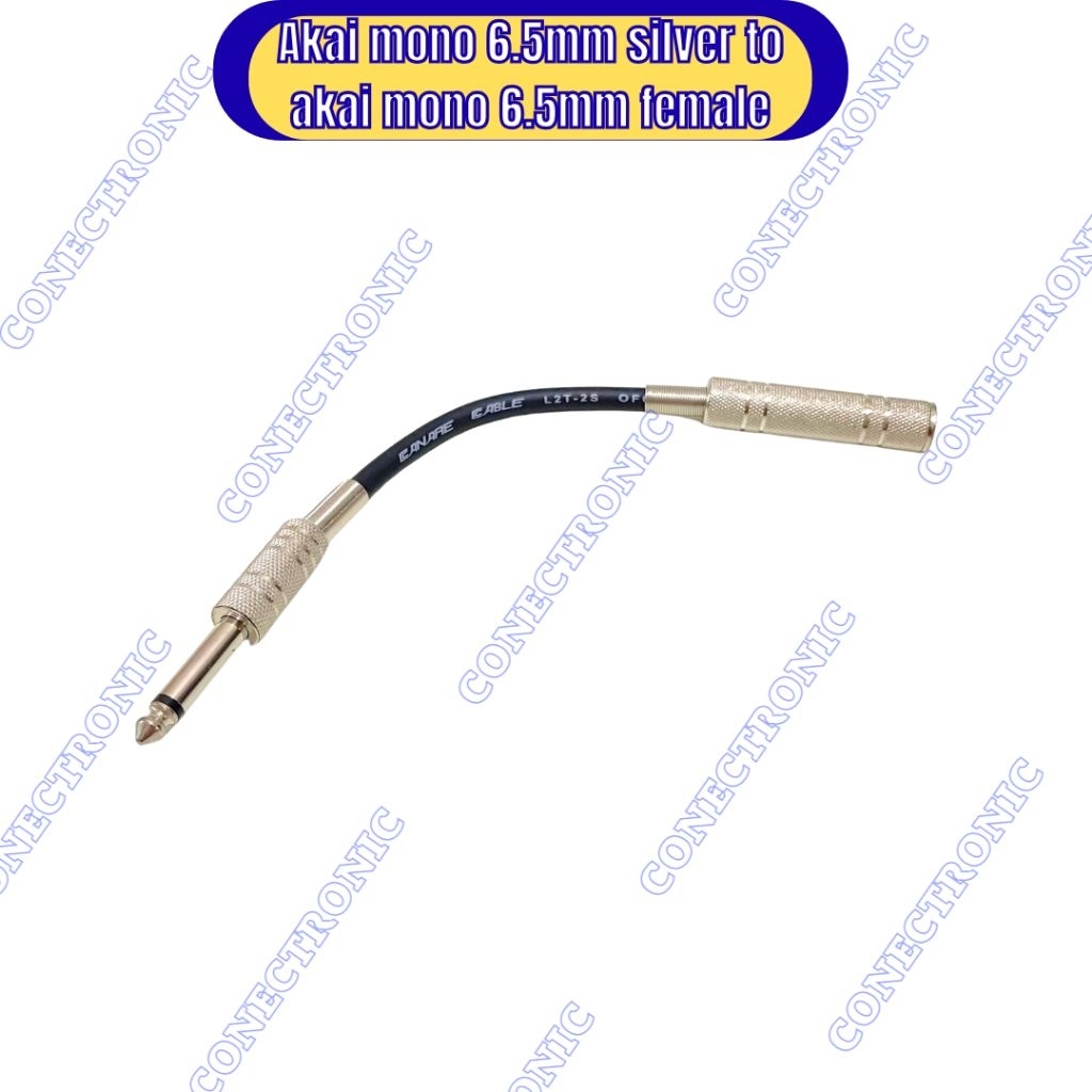 kabel sambungan audio mic jack akai 6.5mm to jack akai mono female 6.5mm connection calble akai silv
