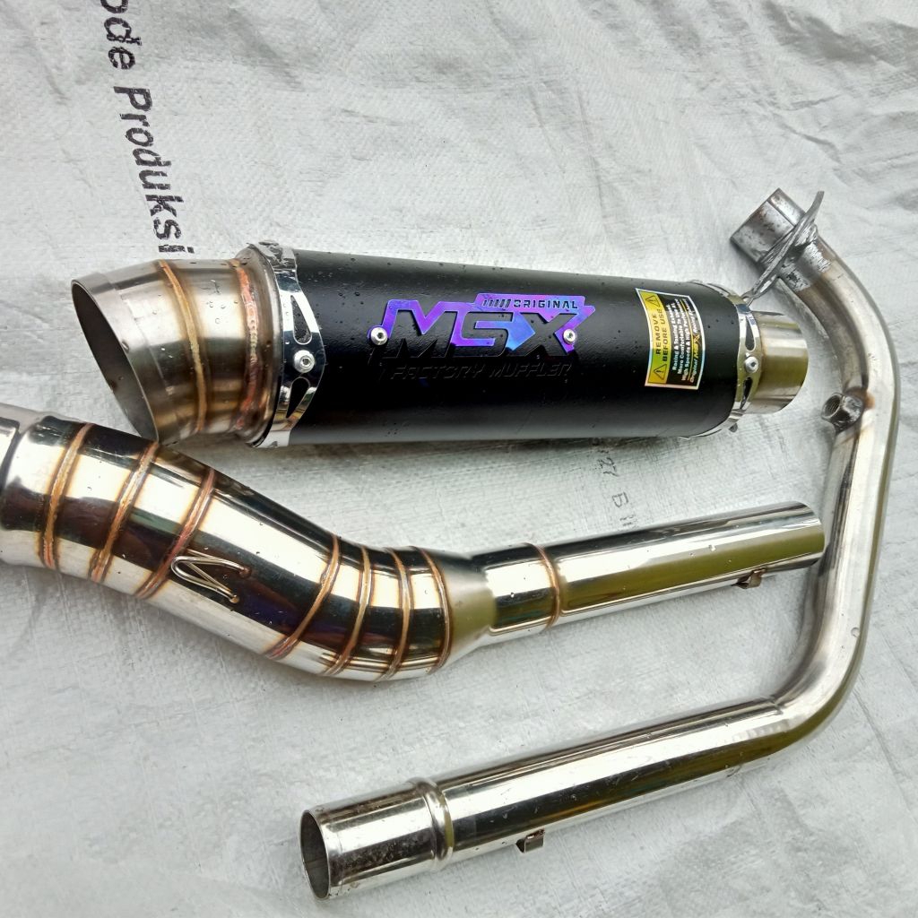 knalpot original msx black coting jrm dos buat motor satria fu vixion cbr gsx bison Jupiter mx sonic