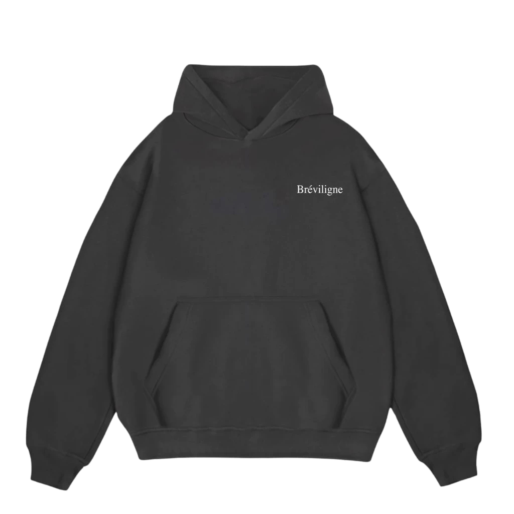 Whyme Hoodie Boxy jaket varsity Cotton Fleece White Horse