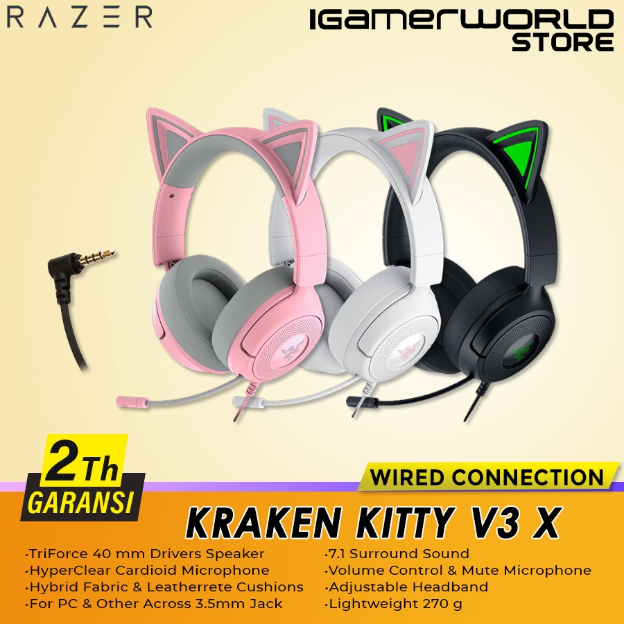 Razer KRAKEN KITTY V3 X Wired 3.5mm Gaming Headset