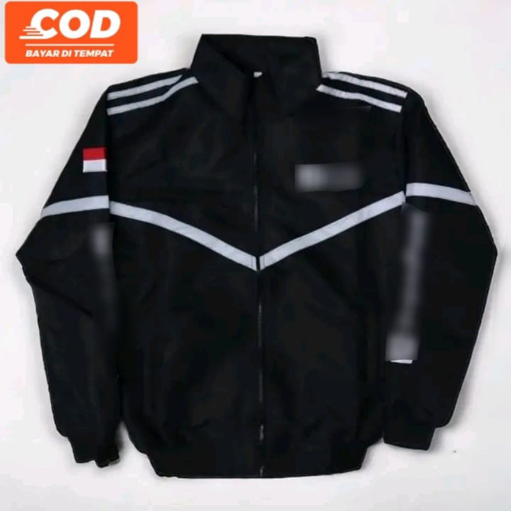 jaket bomber hitam sp f00d jaket ojol bahan taslan