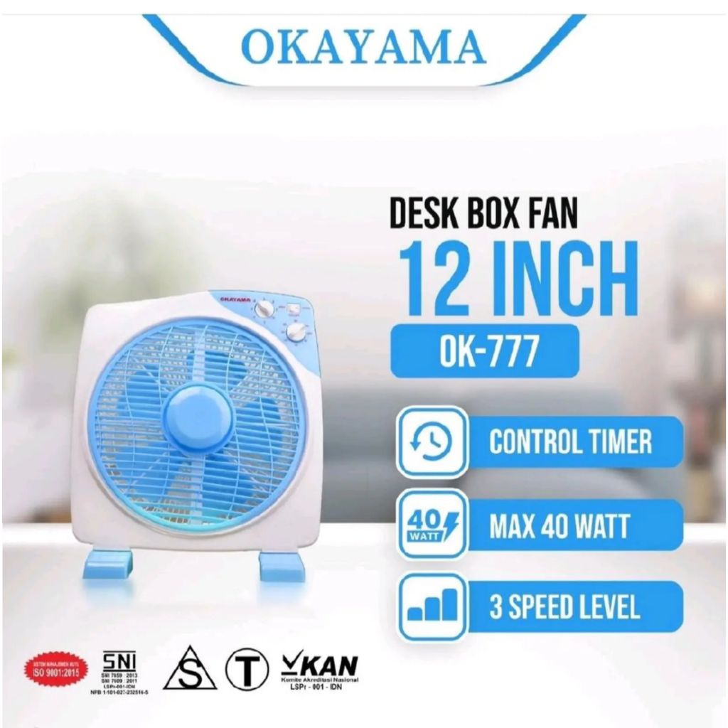kipas angin duduk/kipas meja/kipas kotak okayama 13inc