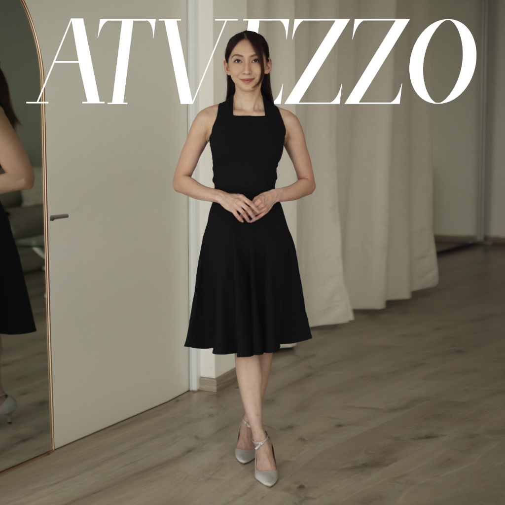 Valerie Midi Dress Black - Atvezzo Dress