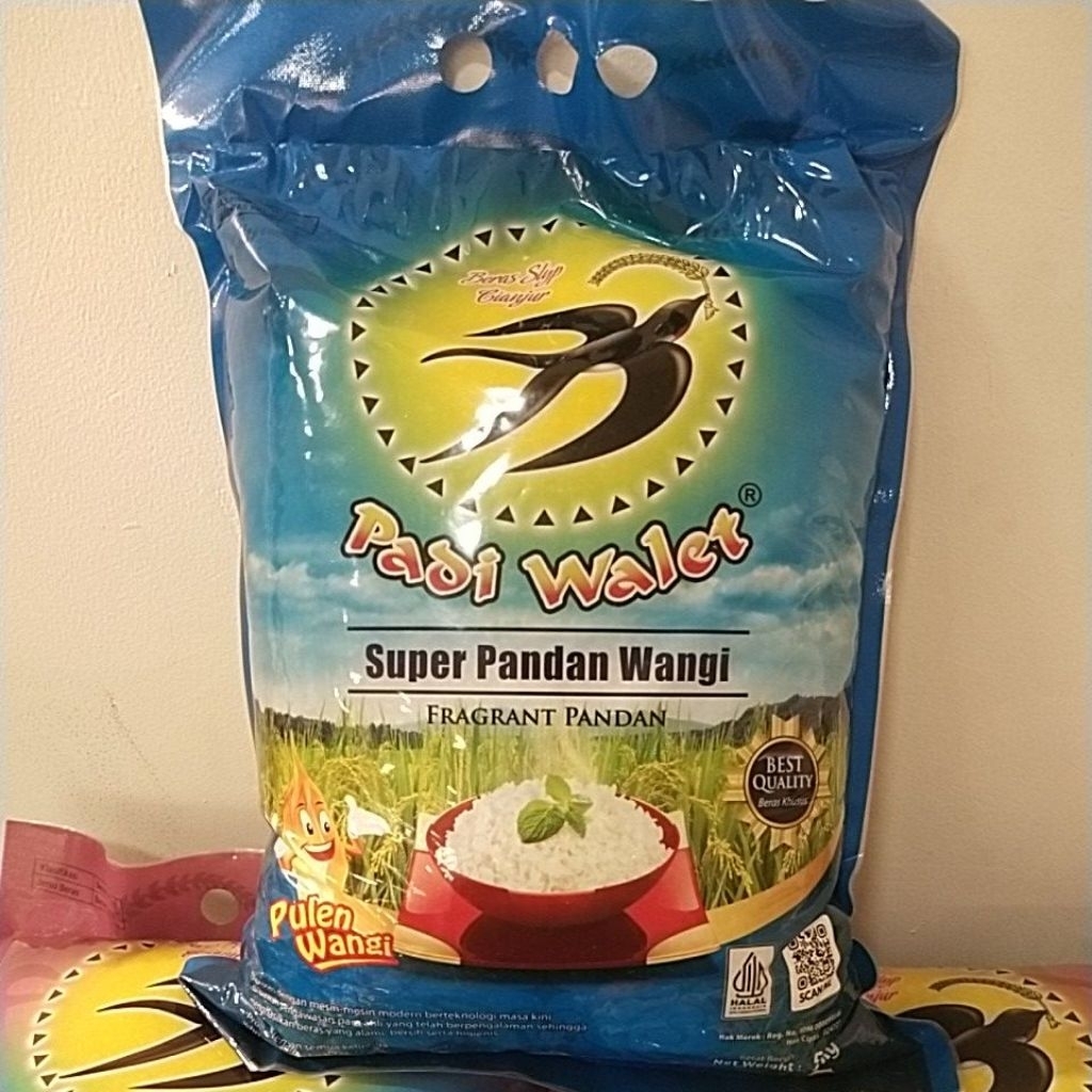 beras premium super pandan wangi padi walet pulen wangi  5 kg