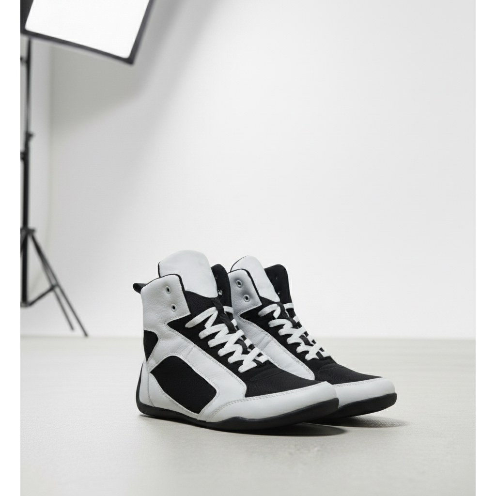 SEPATU BOXING/TINJU, GULAT, GYM FITNESS, BAHAN KULIT SAPI ASLI, RINGAN DI KAKI